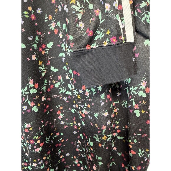 Adidas Womens Originals Black Floral Long Sleeve  Sweatshirt Crew Neck Sz Xl - Picture 4 of 13